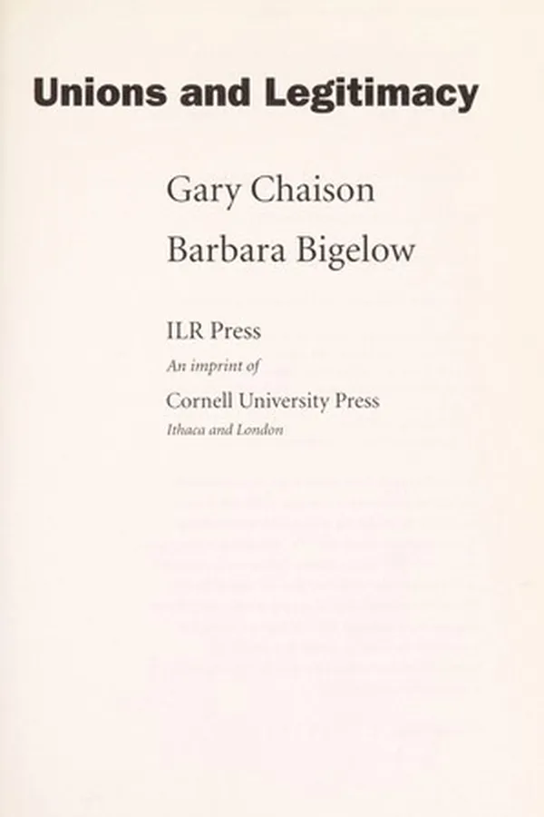 Capa de Unions and legitimacy