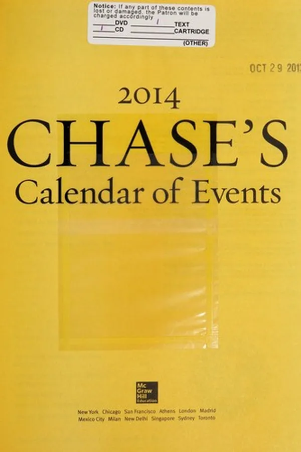 Capa de Chase's Calendar of Events 2014