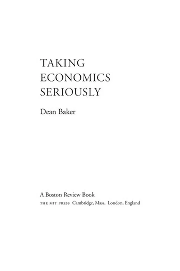 Cover of Taking economics seriously