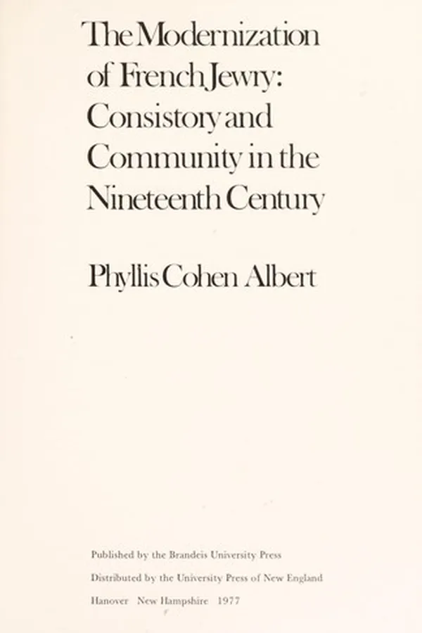 Capa de The modernization of French Jewry