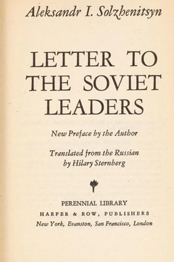 Capa de Letter to Soviet leaders