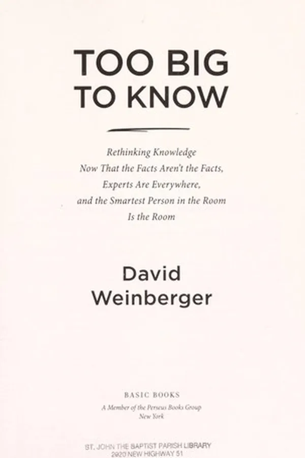 Capa de Too big to know