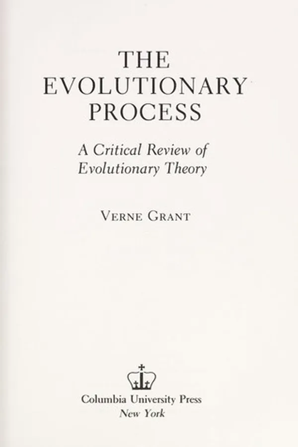 Capa de The evolutionary process