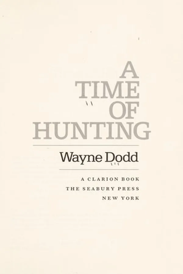 Capa de A time of hunting
