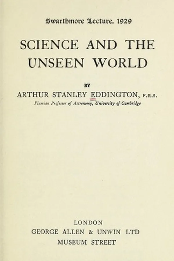 Capa de Science and the unseen world