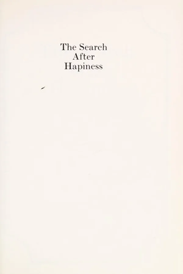 Capa de The search after hapiness [sic]
