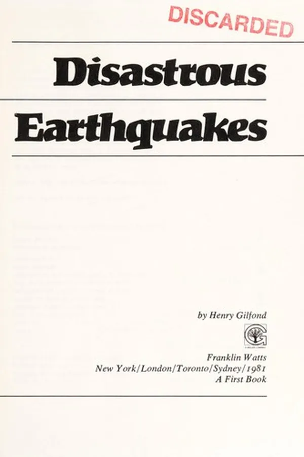 Capa de Disastrous earthquakes