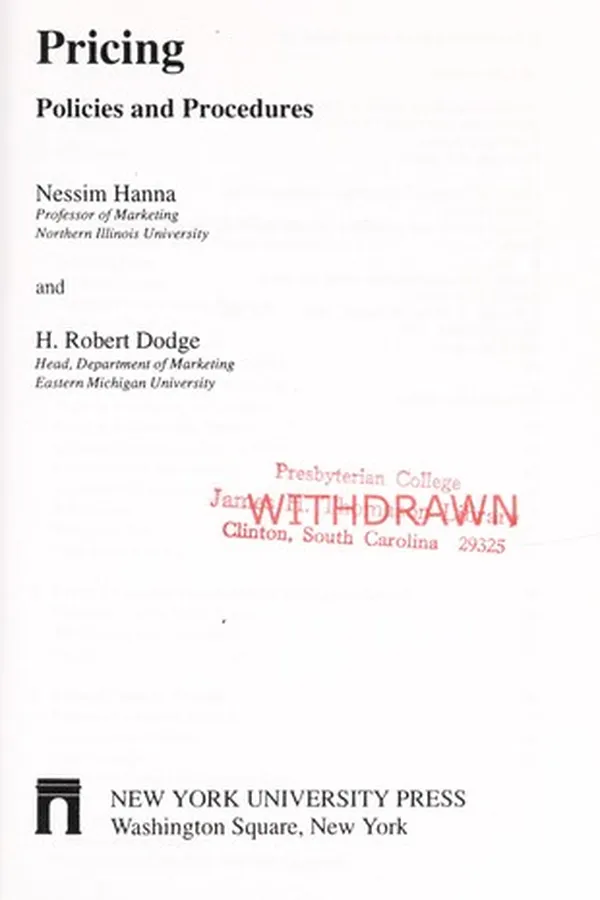 Capa de Pricing policies and procedures