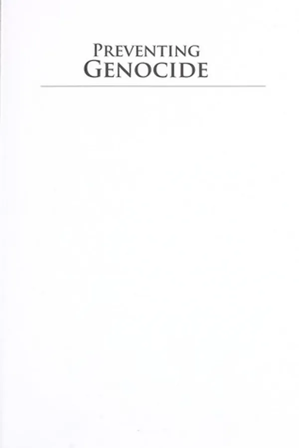 Capa de Preventing genocide