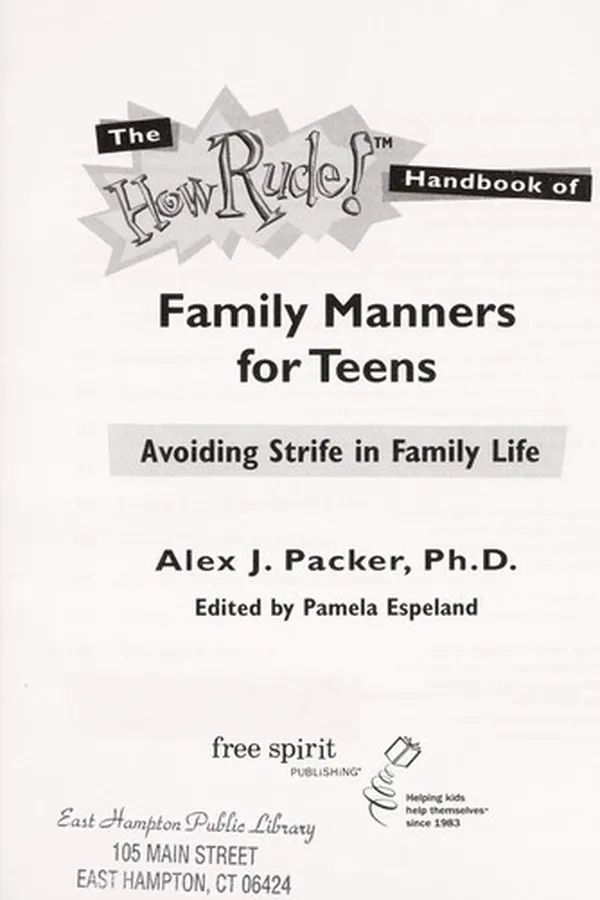 Capa de The how rude! handbook of family manners for teens