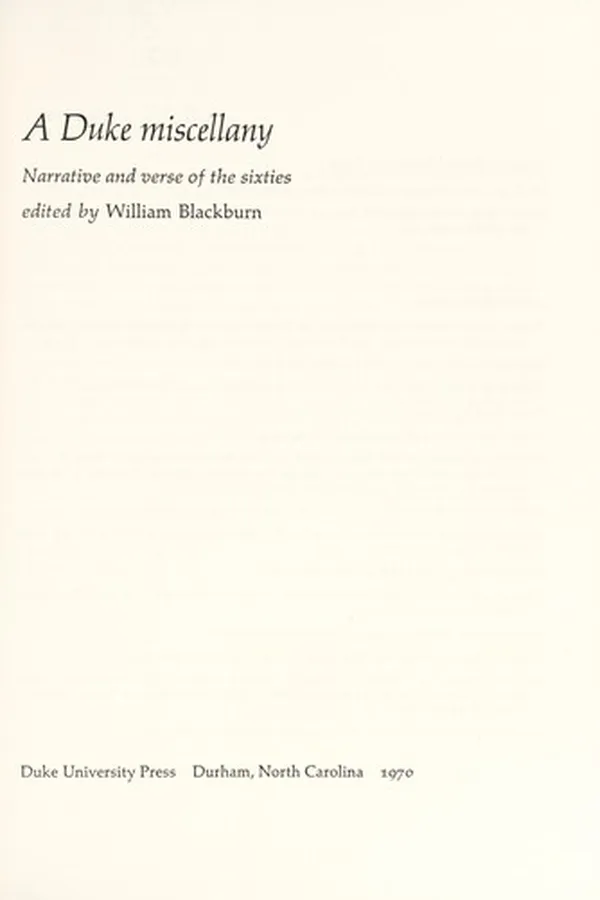 Capa de A Duke miscellany
