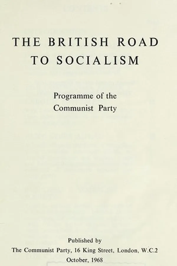 Capa de The British Road to Socialism