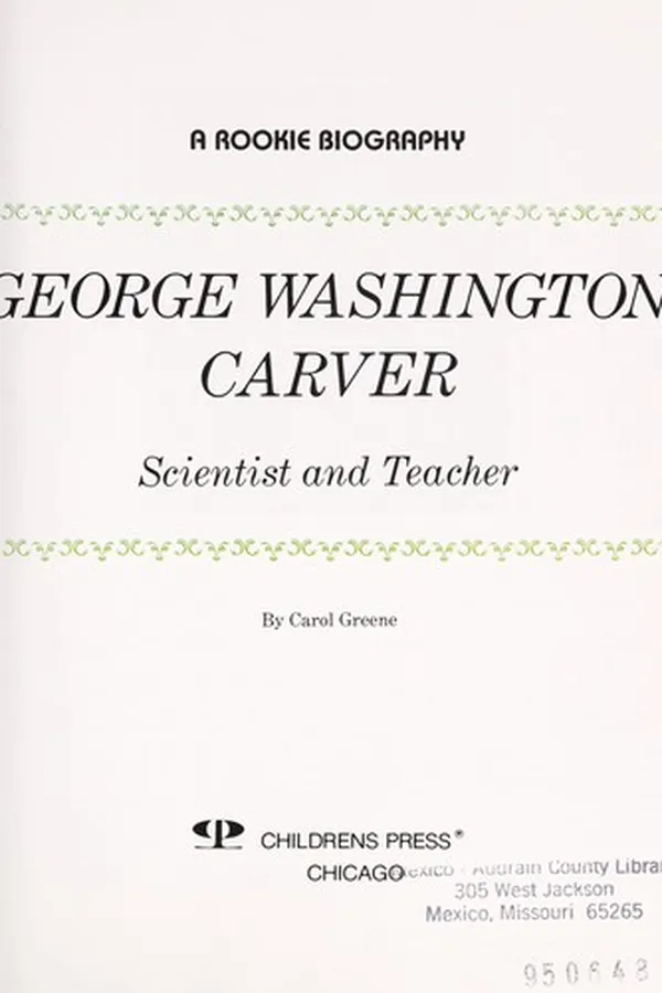 Capa de George Washington Carver, scientist and teacher