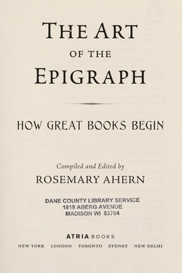 Capa de The art of the epigraph