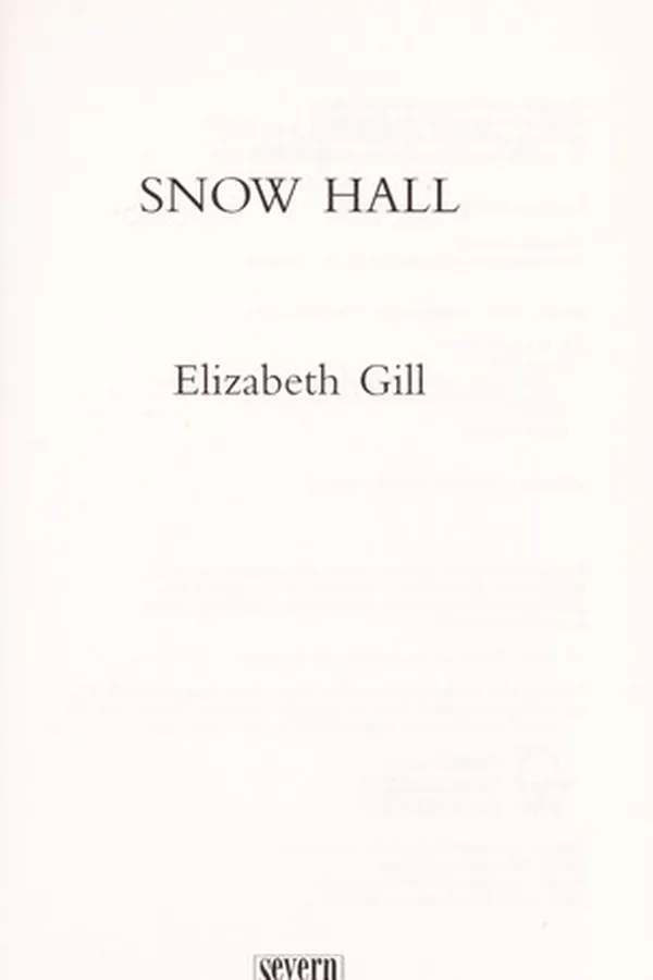 Capa de Snow Hall