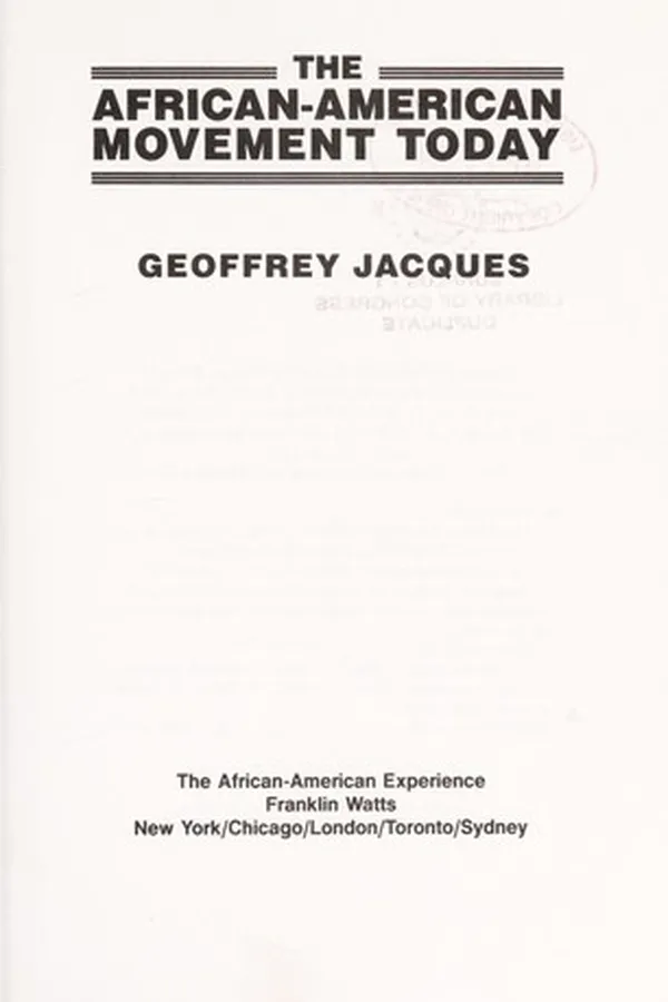 Capa de The African-American movement today