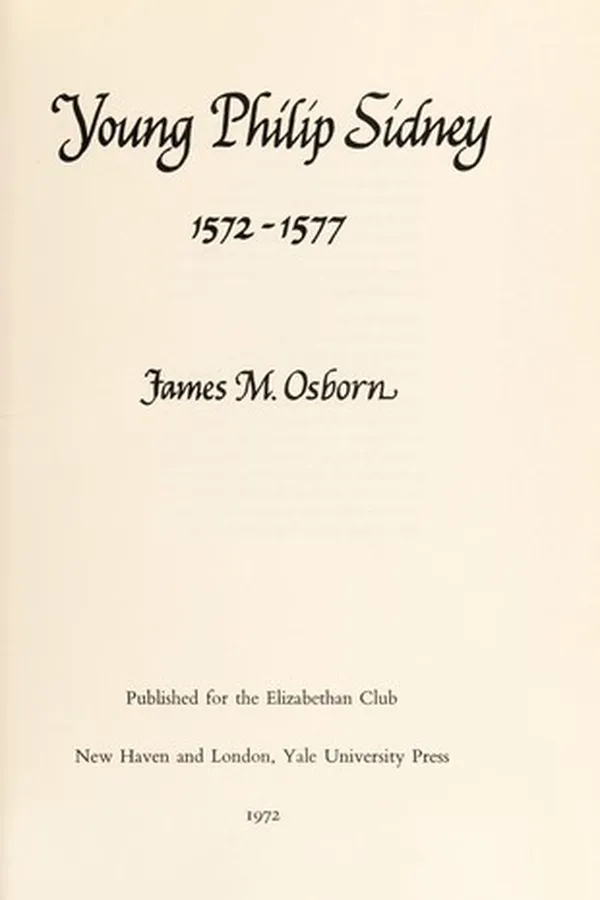 Capa de Young Philip Sidney, 1572-1577
