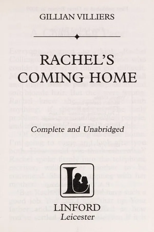 Capa de Rachel's coming home