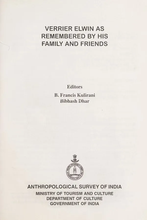 Capa de Verrier Elwin as remembered by his family and friends