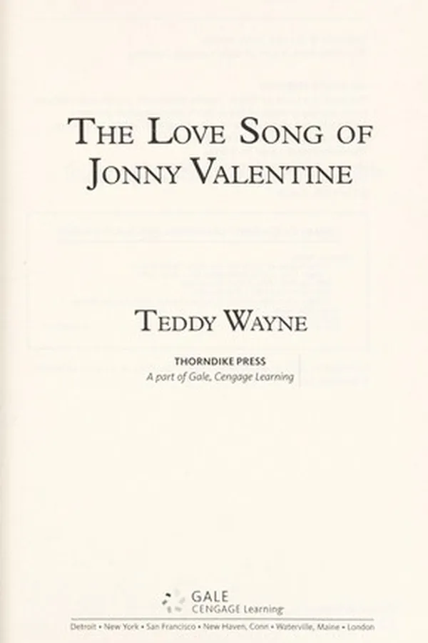 Capa de The love song of Jonny Valentine