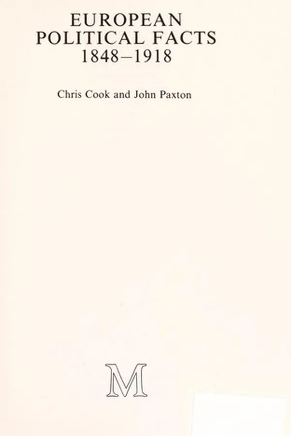 Capa de European political facts, 1848-1918