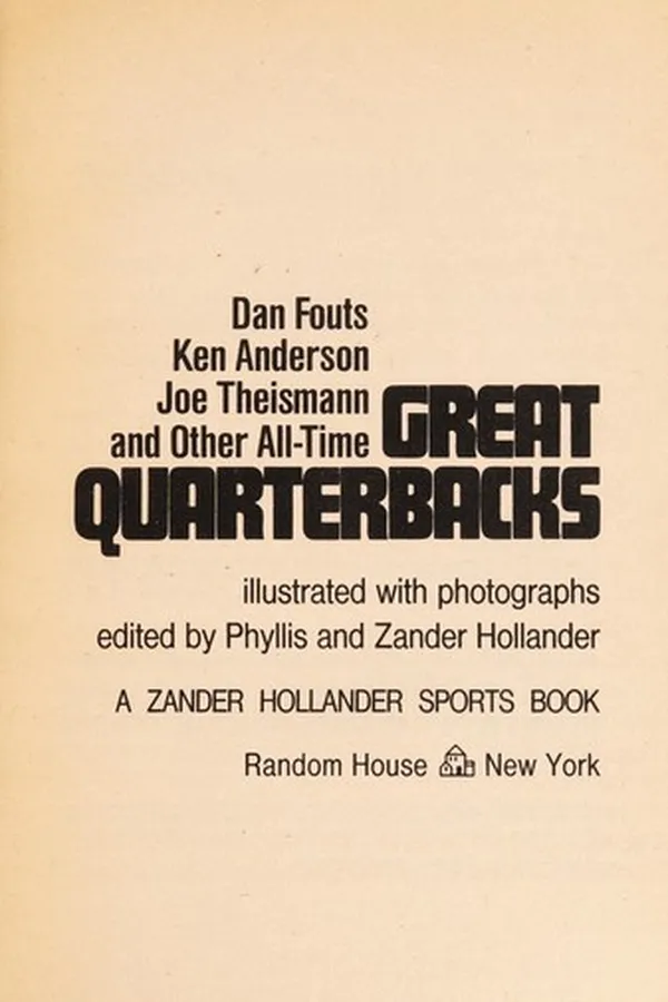 Capa de Dan Fouts, Ken Anderson, Joe Theismann, and other all-time great quarterbacks