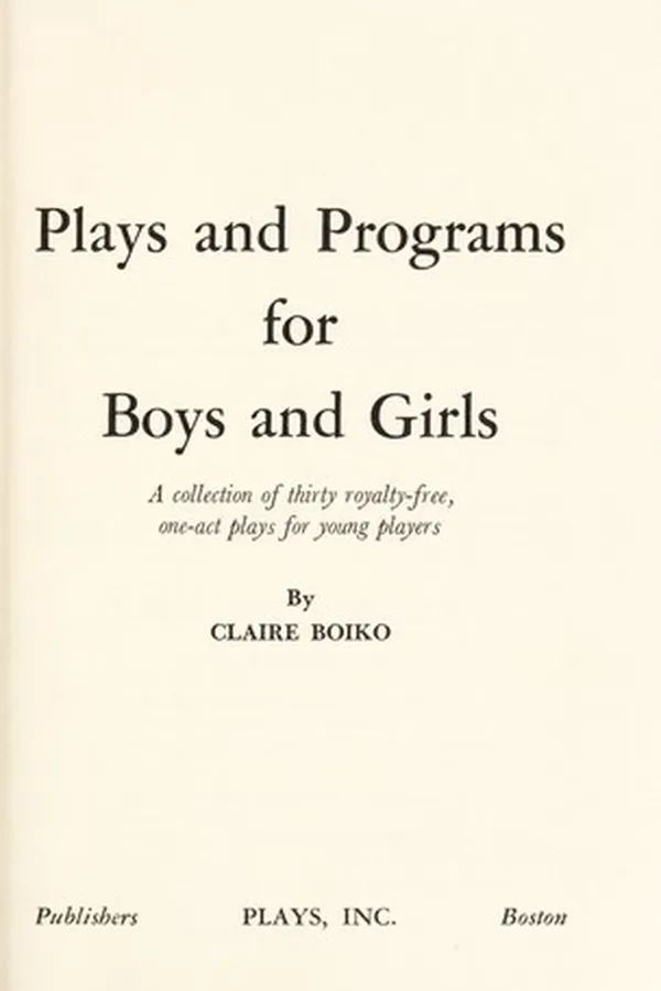 Capa de Plays and programs for boys and girls