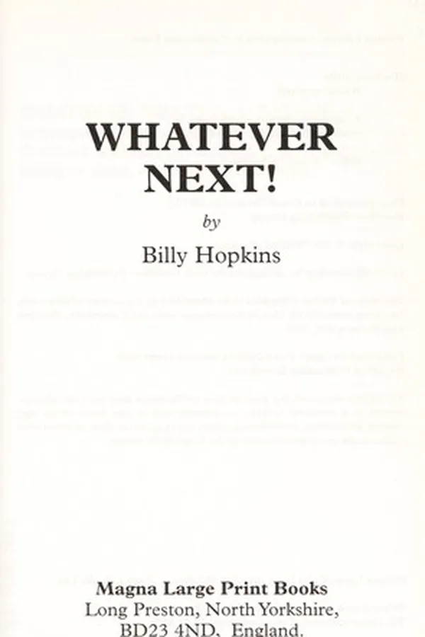 Capa de Whatever next!