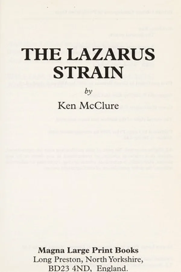Cover of The Lazarus strain