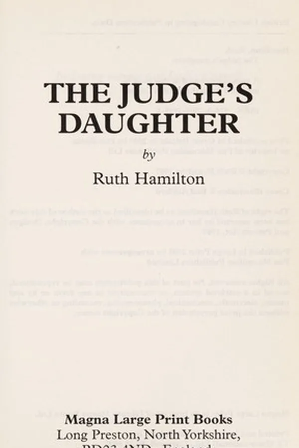 Capa de The judge's daughter