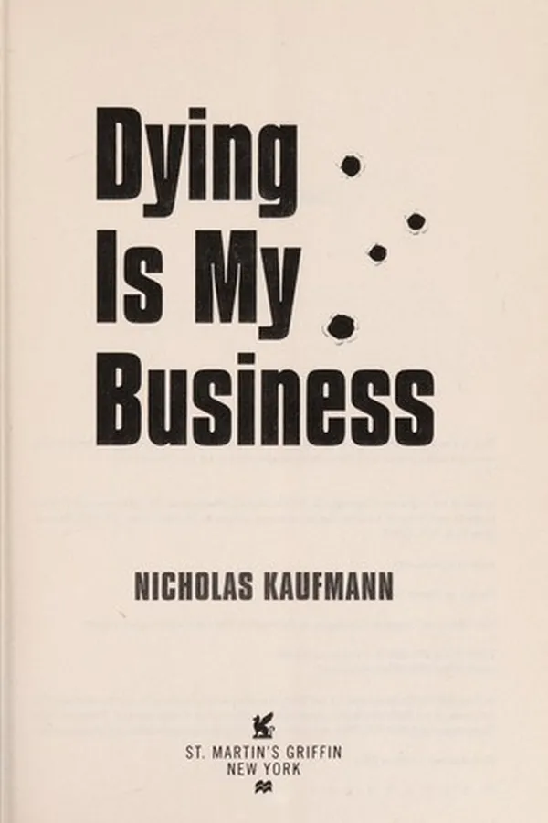 Capa de Dying is My Business