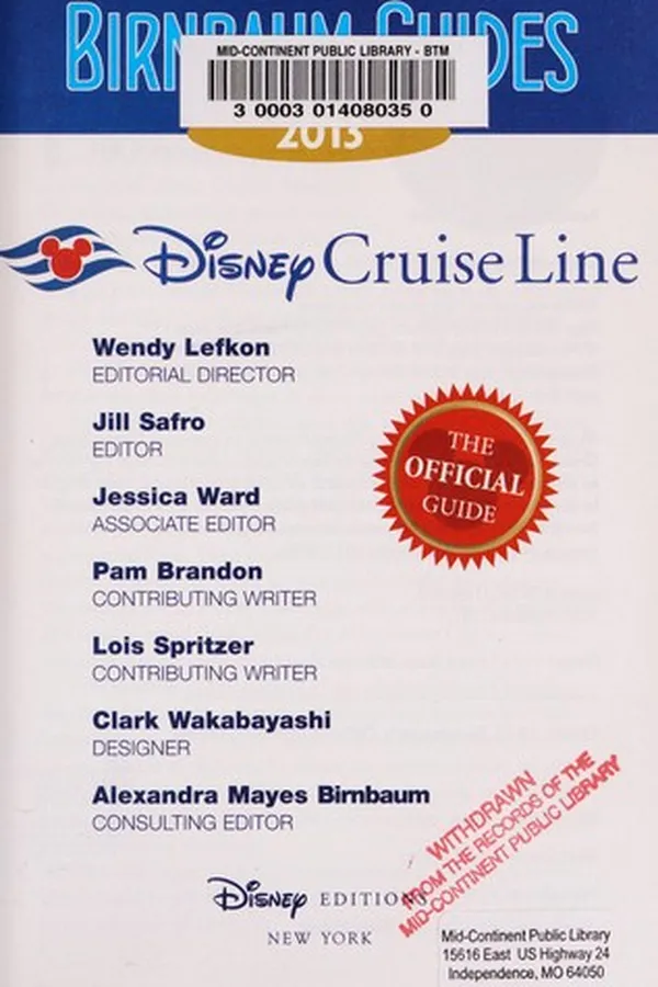 Capa de Birnbaum's Disney Cruise Line, 2013