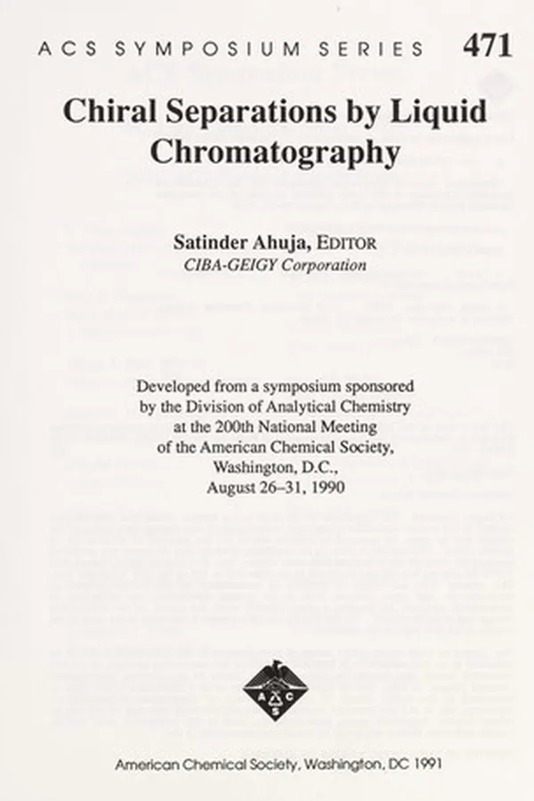 Capa de Chiral separations by liquid chromatography