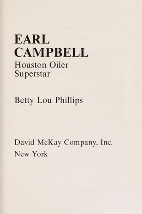 Capa de Earl Campbell, Houston Oiler superstar