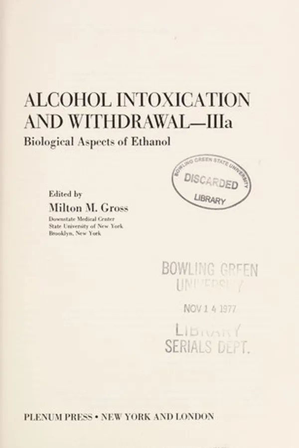 Capa de Alcohol intoxication and withdrawal--III
