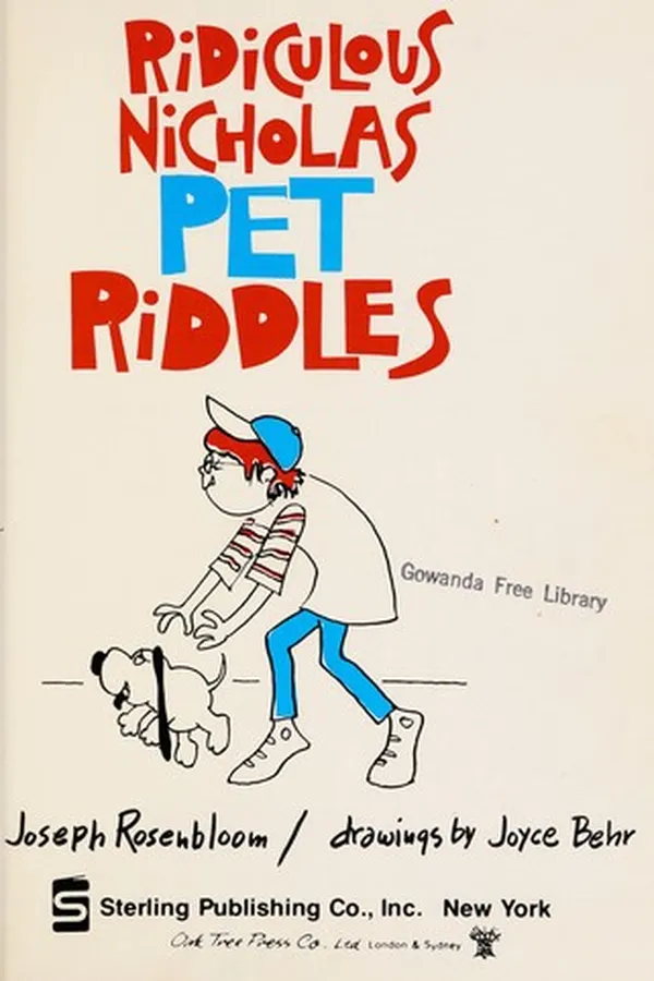 Capa de Ridiculous Nicholas pet riddles