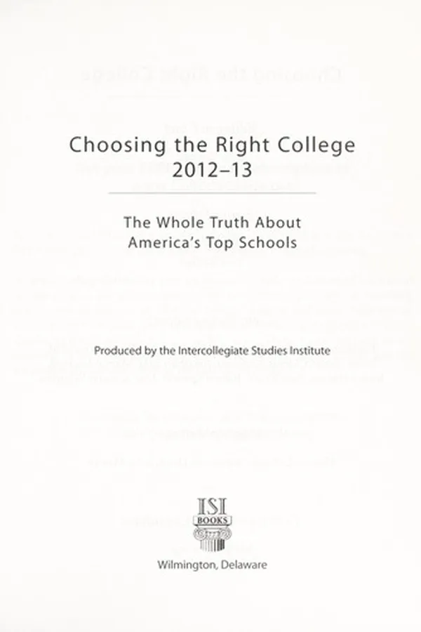 Capa de Choosing the right college 2012-13
