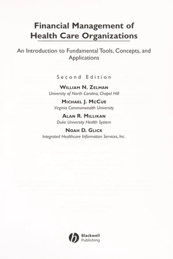 Capa de Financial management of health care organizations