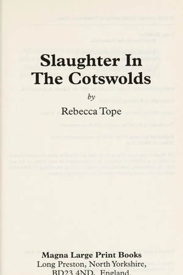 Capa de Slaughter in the Cotswolds