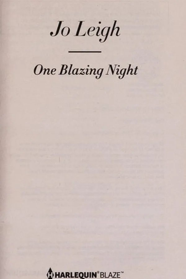 Capa de One Blazing Night