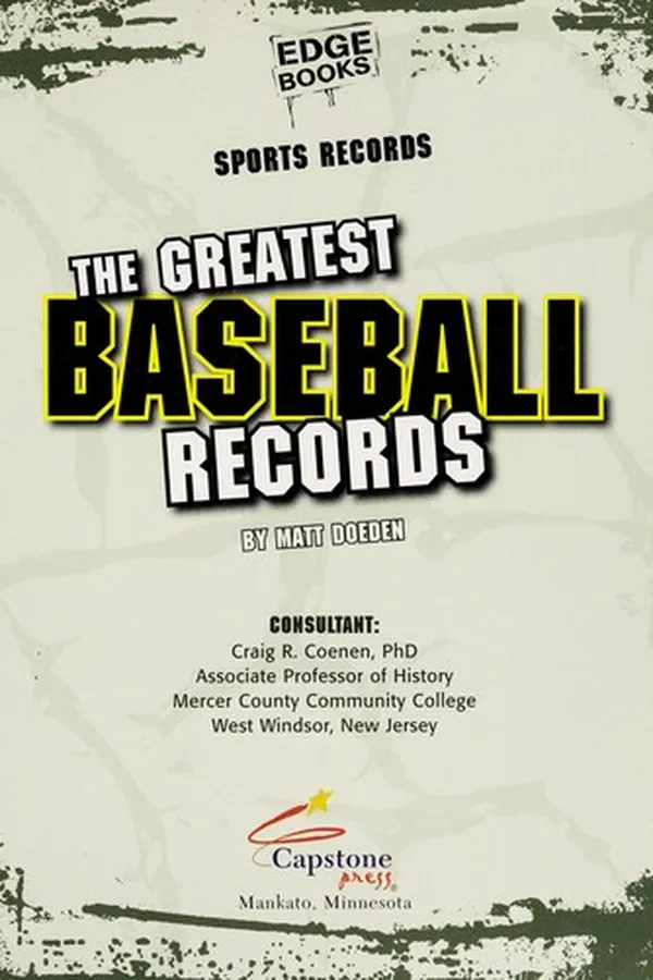 Capa de The greatest baseball records