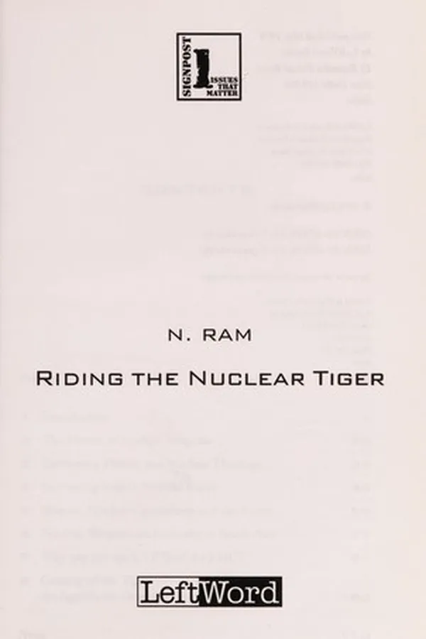 Capa de Riding the nuclear tiger