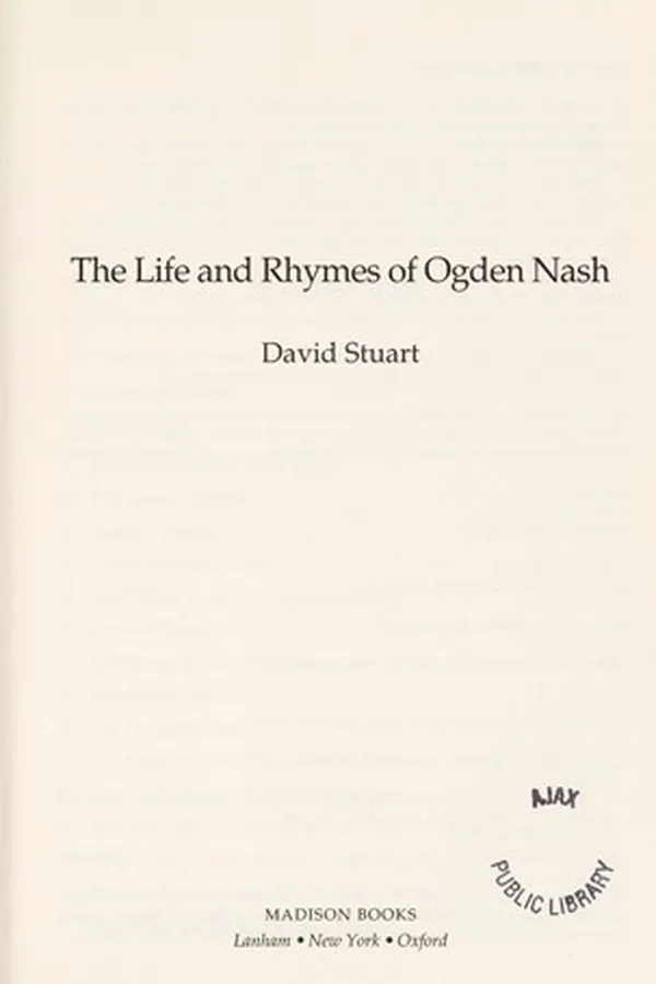 Capa de The life and rhymes of Ogden Nash