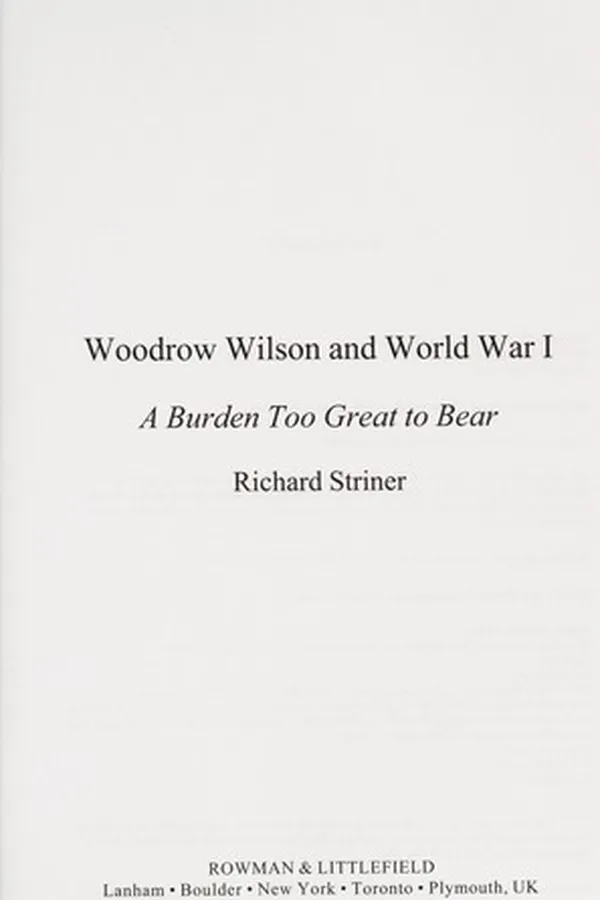 Capa de Woodrow Wilson and World War I