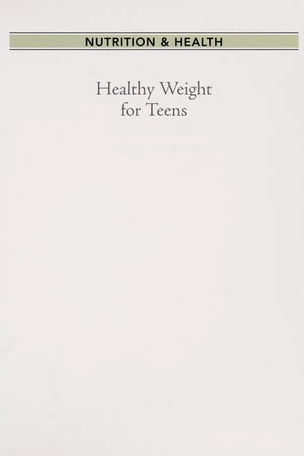 Capa de Healthy weight for teens