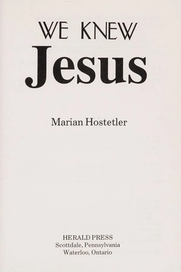 Capa de We knew Jesus