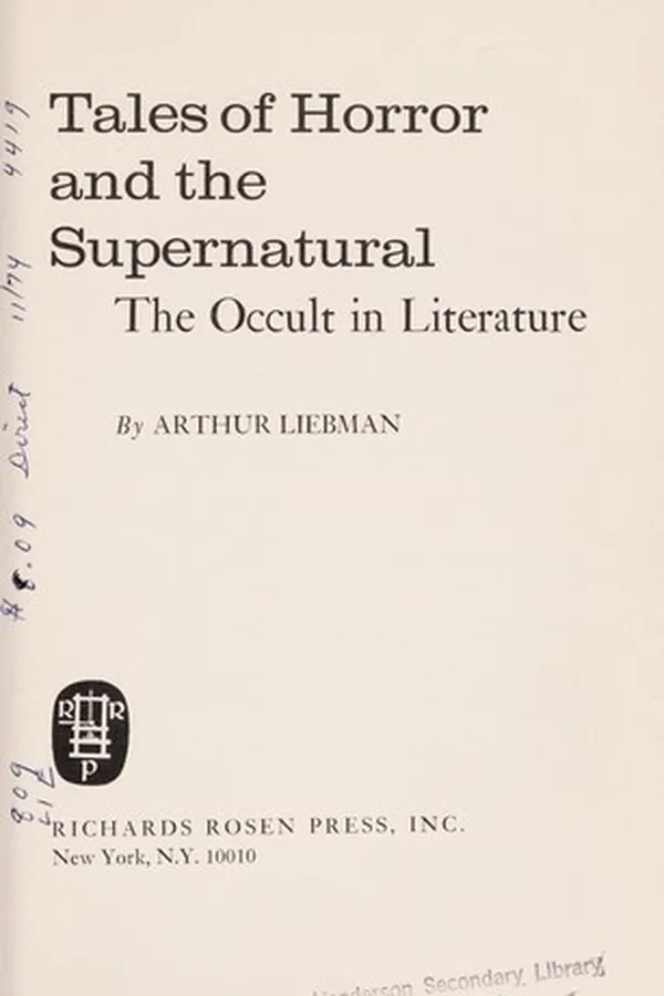 Capa de Tales of horror and the supernatural