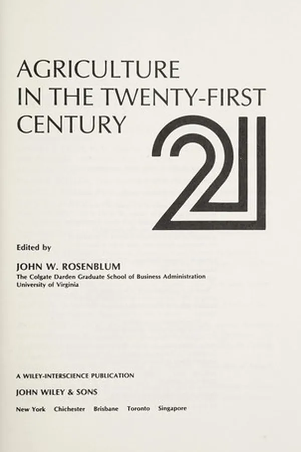Capa de Agriculture in the twenty-first century