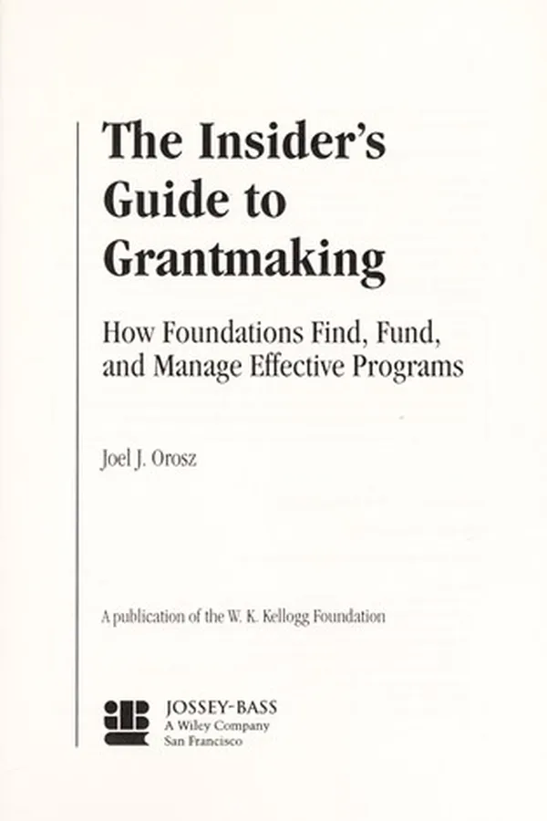 Capa de The insider's guide to grantmaking