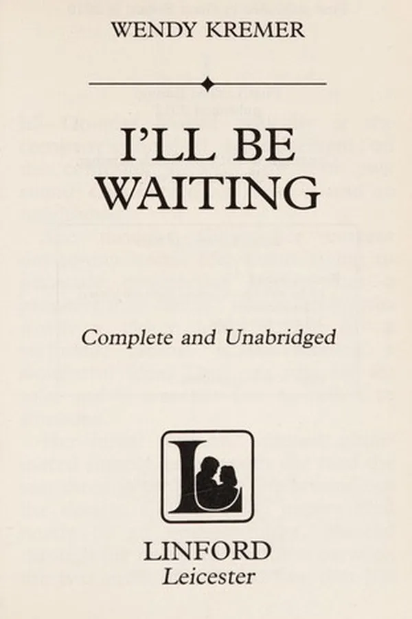 Capa de I'll be waiting